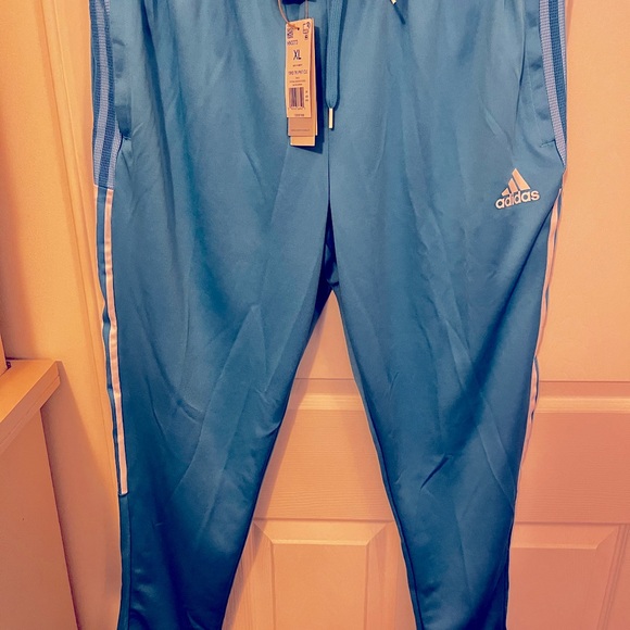 Adidas Mens Sky Blue Joggers - Picture 1 of 3